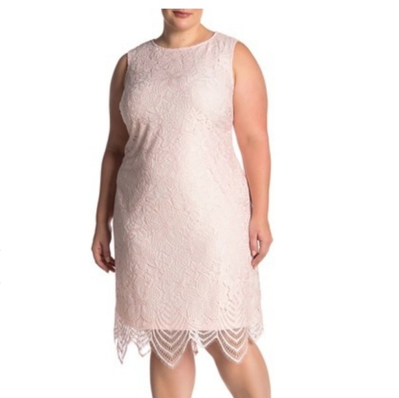 Sharagano Dresses & Skirts - Sharagano scallop lace tank dress Sharagano Dresses & Skirts - Sharagano scallop lace tank dress